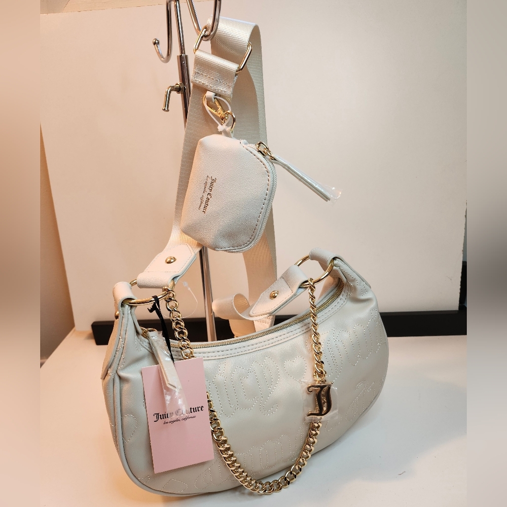 Juicy Couture Quilted angel Juicy Puff half moon crossbody